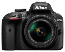 Nikon D3400 DSLR with 18-55mm VR Lens.